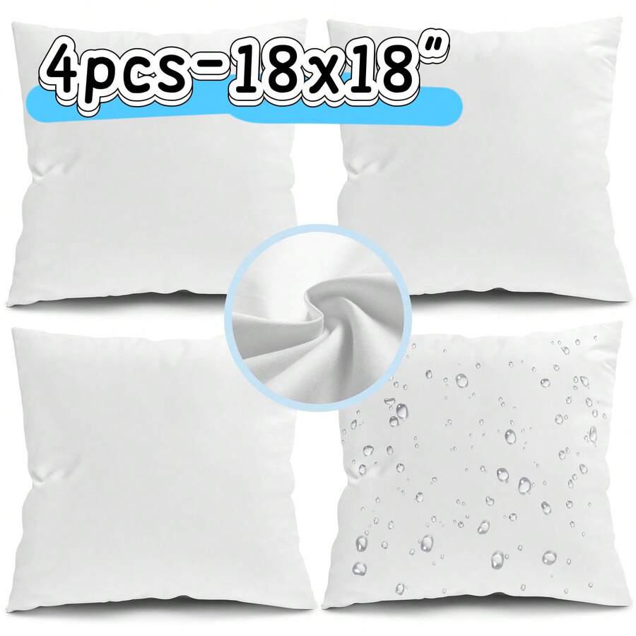 Pillow Insert 18X18 - 4'lü Paket, Dış Mekan Kullanımına Uygun